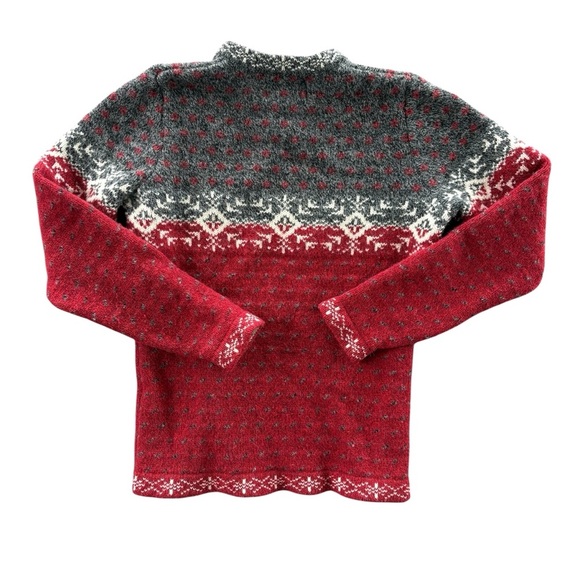 Woolrich Women’s Lamb's Wool Nylon Sweater Pewter Clasp Sweater 9656 Ruby Size M - Picture 6 of 6